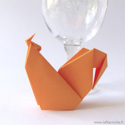 Marque-place coq orange