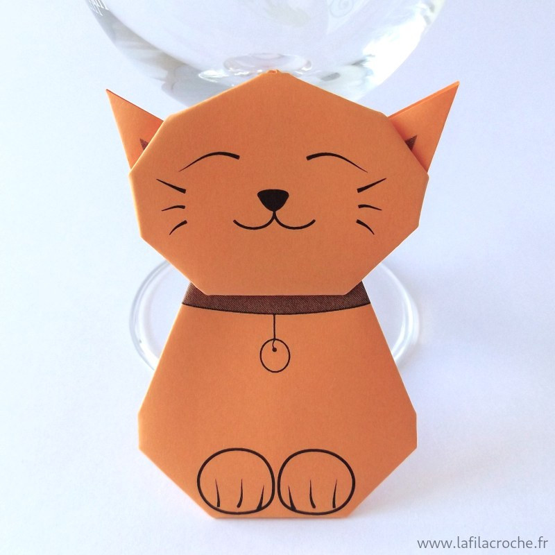 Marque-place Chat orange