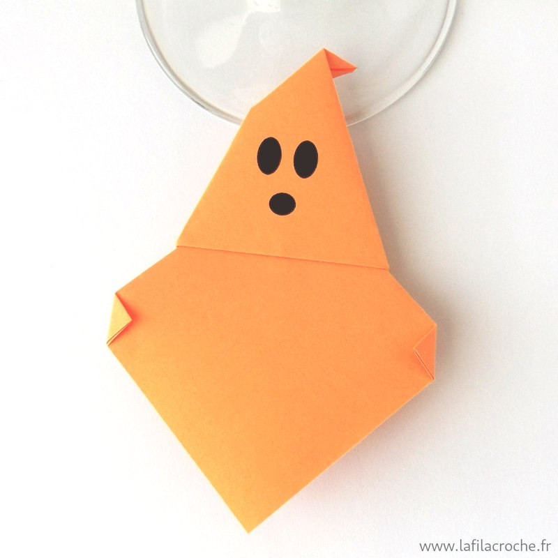 Marque-place fantôme halloween orange