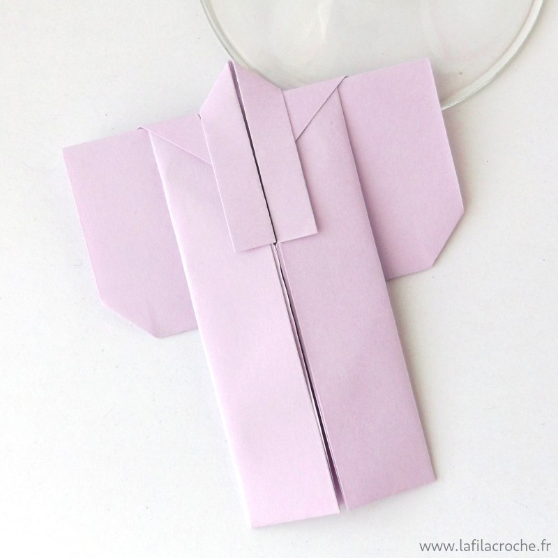 marque-place Kimono origami mauve