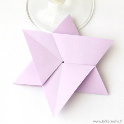 Marque-place étoile  de David origami mauve