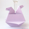 Marque-place Poule mauve origami