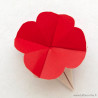 Fleur 4 pétales origami rouge