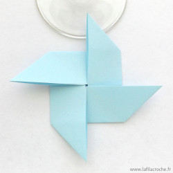 Marque-place moulin à vent bleu clair