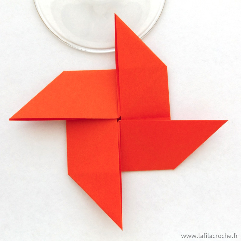 Marque-place moulin à vent rouge orangé