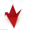 Marque-place origami grue rouge