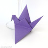 Grue origami marque-place violet