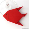 Marque-place poisson rouge rigolo en origami