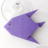 Marque-place poisson violet personnalisable avec prénom
