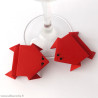 Marque-place grenouille origami rouge