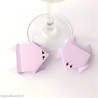 Marque-place grenouille origami mauve