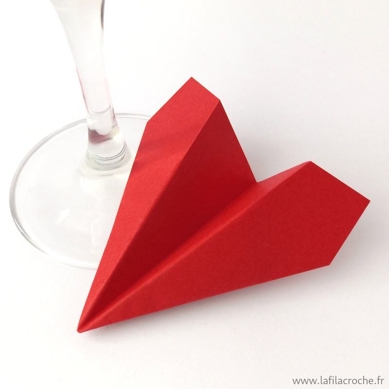 Marque-place mariage avion rouge