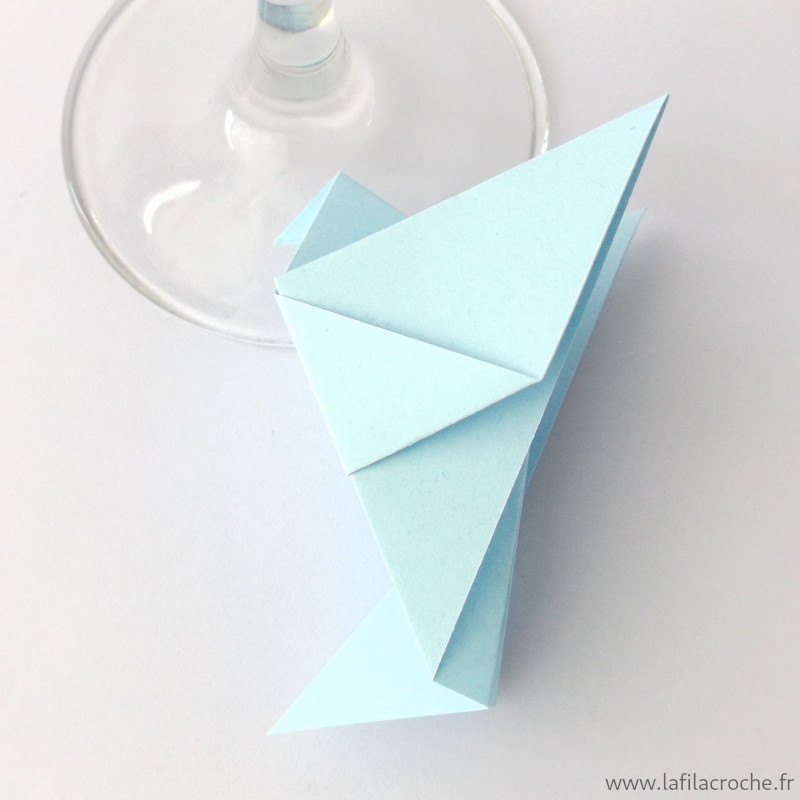 Marque-place pigeon bleu clair