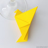 Marque-place origami pigeon jaune