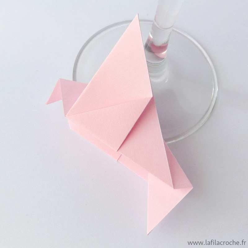Marque-place pigeon origami rose clair