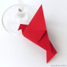 Marque-place pigeon origami rouge