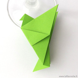 Marque-place pigeon origami vert