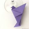 Marque-place pigeon origami violet