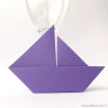 Marque-place voilier origami violet