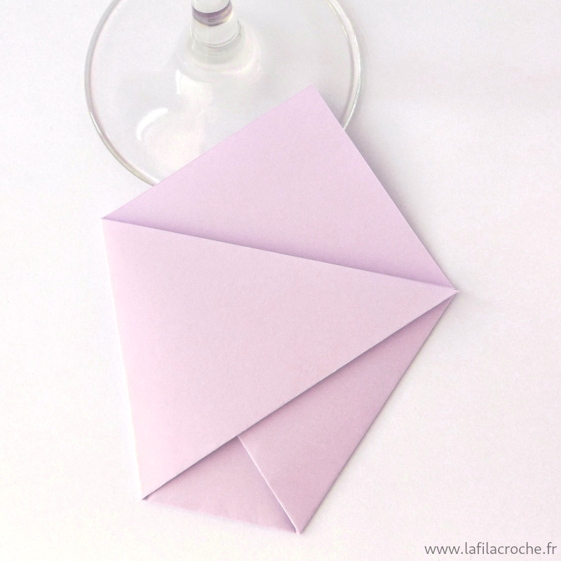 Marque-place pochette origami mauve