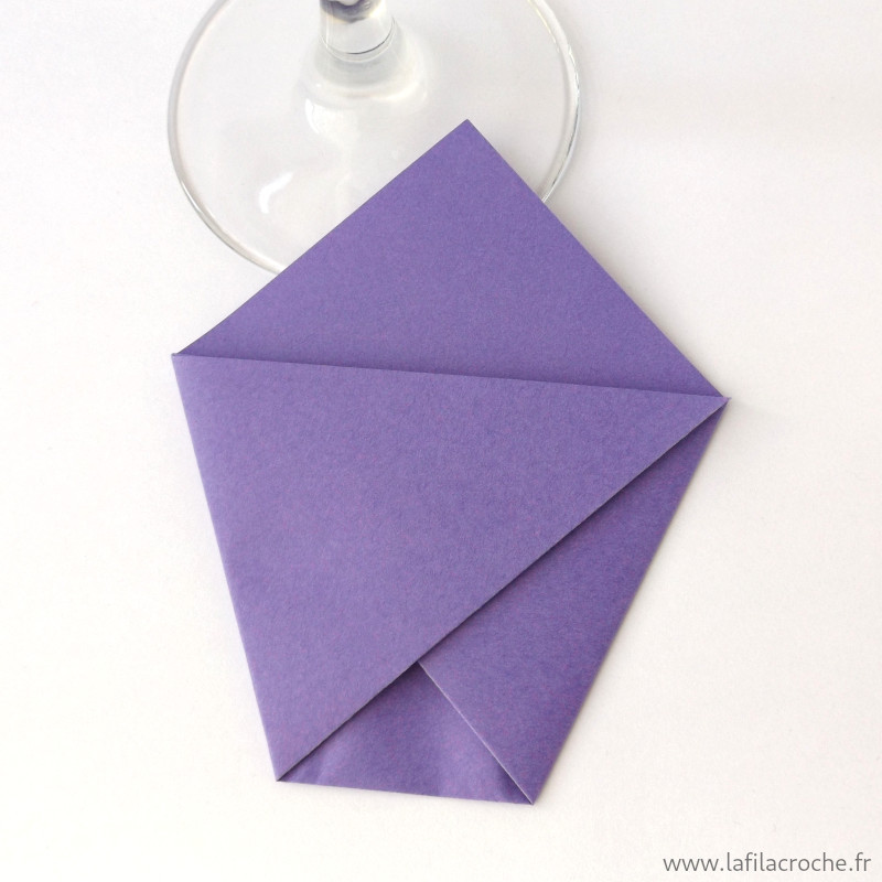 Marque-place pochette origami violet
