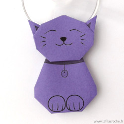 Marque-place chat rigolo violet