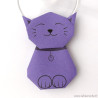 Marque-place chat rigolo violet