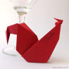 Marque-place coq origami rouge