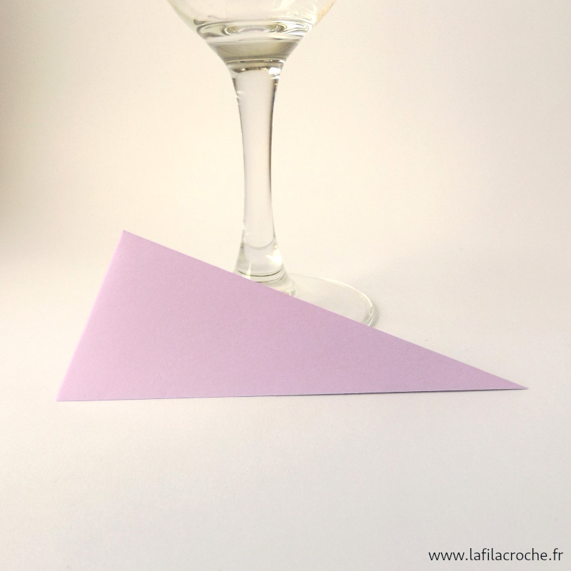 Marque-place triangle origami mauve