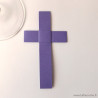 Marque-place croix latine violet en origami