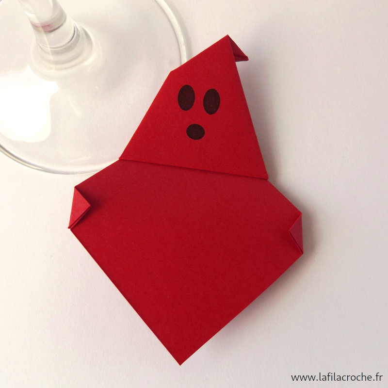 Marque-place fantôme origami rouge