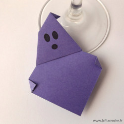 Marque-place fantôme origami violet