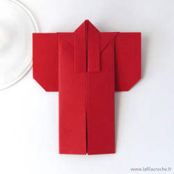 Marque-place Kimono origami rouge