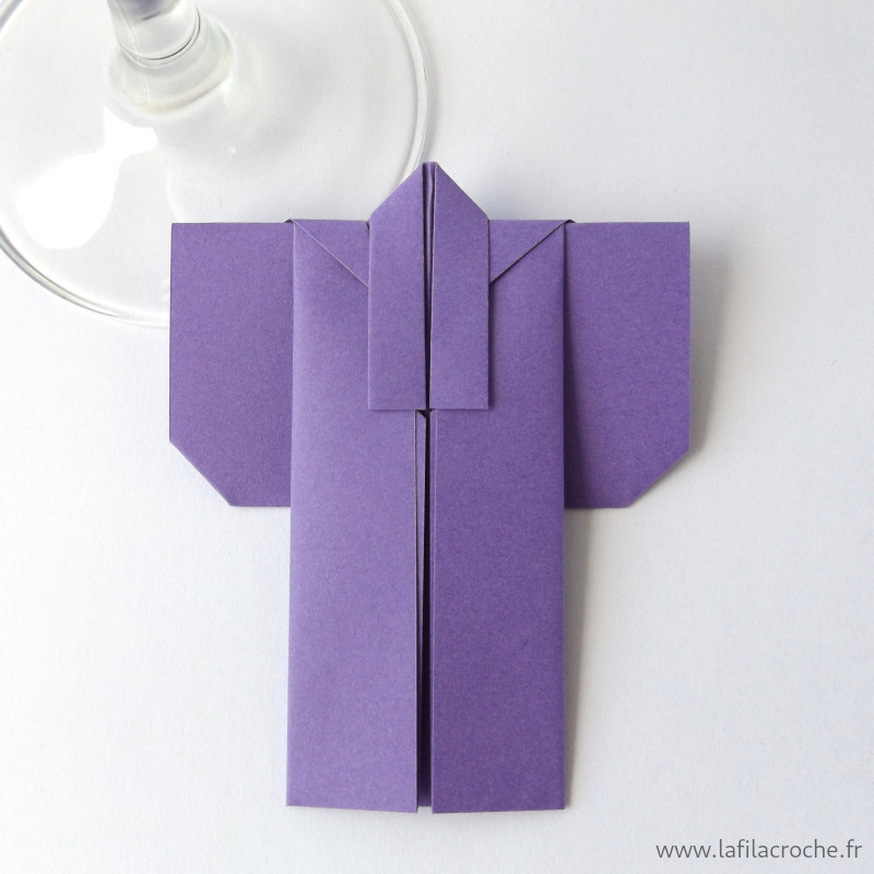 Marque-place Kimono  origami violet