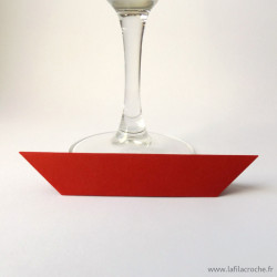 Marque-place trapèze origami rouge