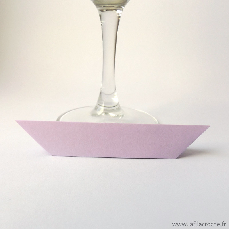 Marque-place trapèze origami mauve