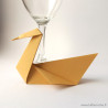 Marque-place cygne origami sable