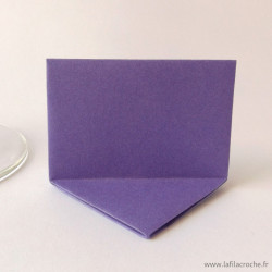Marque-place rectangulaire origami violet