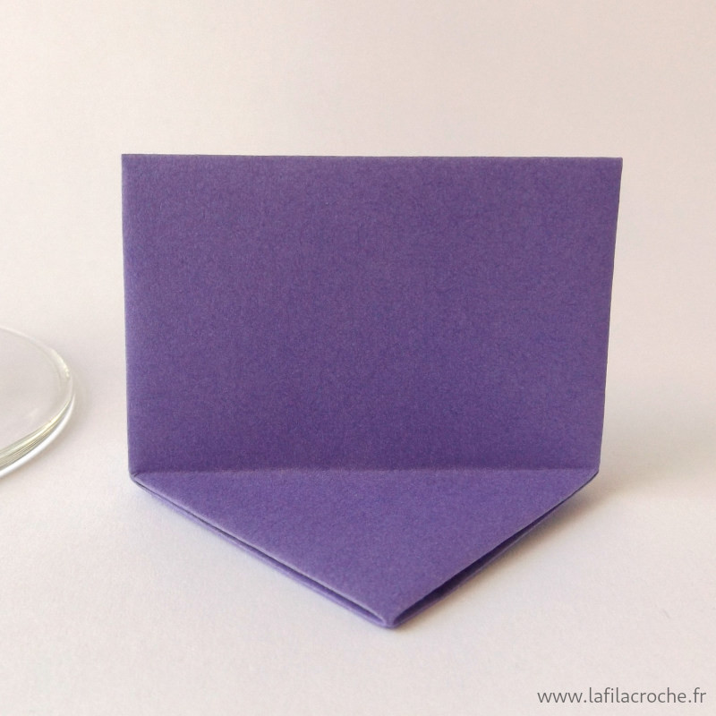 Marque-place rectangulaire origami violet