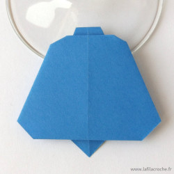 Marque-place cloche origami bleu