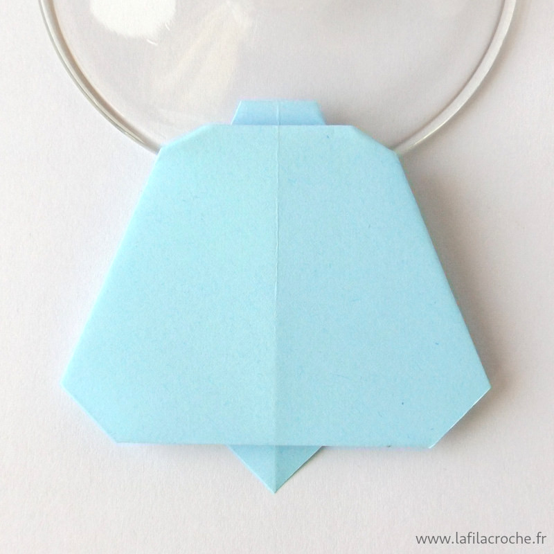 Marque-place cloche origami bleu clair