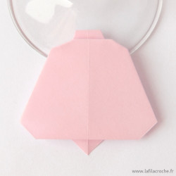 Marque-place cloche origami rose clair
