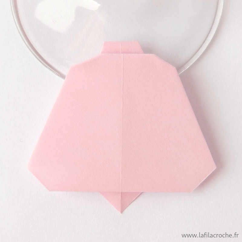 Marque-place cloche origami rose clair