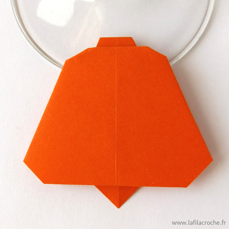 Marque-place cloche origami rouge orangé