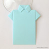 Marque-place chemise origami bleu clair