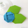 Marque-place fleur origami bleu