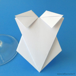 Marque-place maillot de bain origami blanc
