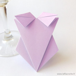 Marque-place maillot de bain origami mauve