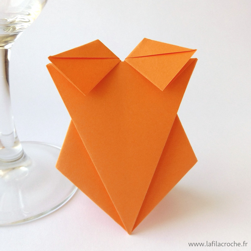 Marque-place maillot de bain origami orange