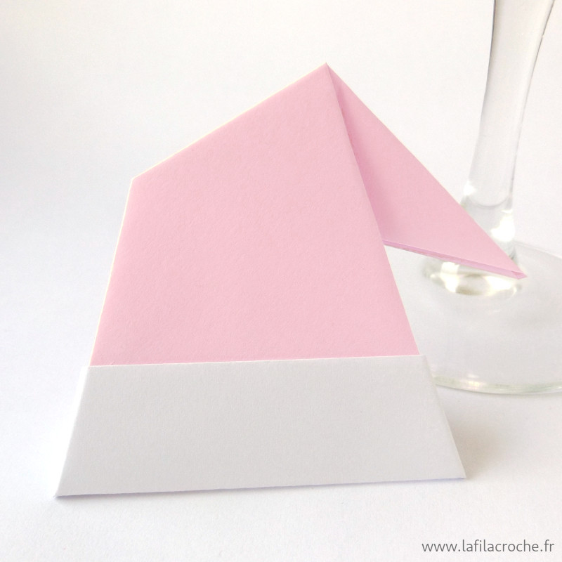 Marque-place bonnet rose clair